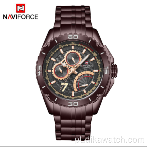 NAVIFORCE 9183 Fashion New Large Dial Relógios masculinos de quartzo luminoso Relógios de pulso esportivos